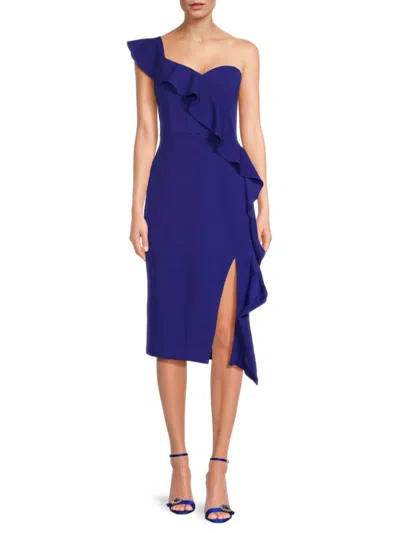 Alice And Olivia Women's Flutter Crepe Sheath Cocktail Dress In Royal Sapphire