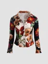 Alice And Olivia Freya Button Down Top In Multi