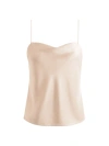 Alice And Olivia Women's Harmon Draped Satin Tank Top In Almond