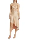 Alice And Olivia Asymmetric Midi Dress In Almond