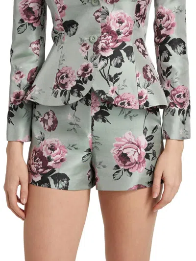 Alice And Olivia Women's Hera Floral Shorts In Gray