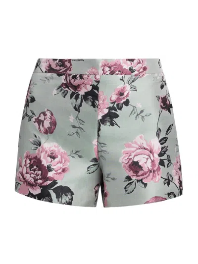 Alice And Olivia Women's Hera Floral Shorts In Sage Multi