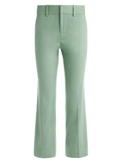 Alice And Olivia Women's Janis Linen-blend Crop Trousers In Sage