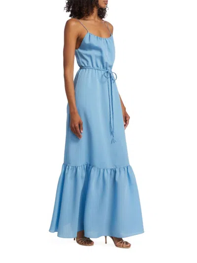 Alice And Olivia Women's Jayda Belted Maxi Dress In Oxford Blue