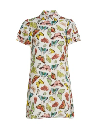 Alice And Olivia Boundless Butterfly Jem Short-sleeve Shirtdress