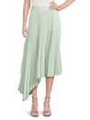 Alice And Olivia Women's Jenara Pleated Asymmetrical Georgette Midi-skirt