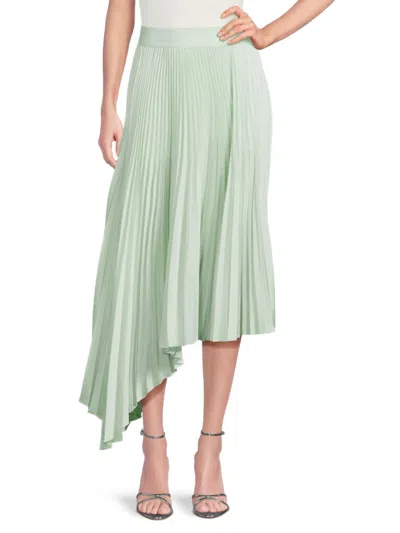 Alice And Olivia Women's Jenara Pleated Asymmetrical Georgette Midi-skirt