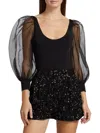 Alice And Olivia Women's Jillianne Semi-sheer-bodysuit In Multi