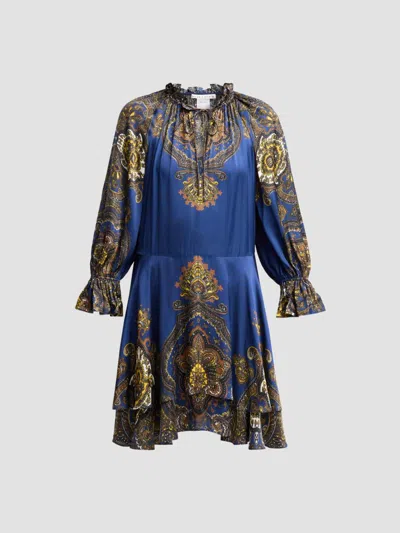 Alice And Olivia Women's Joanne Handkerchief-hem Mini Dress In Bon Voyage Midnight
