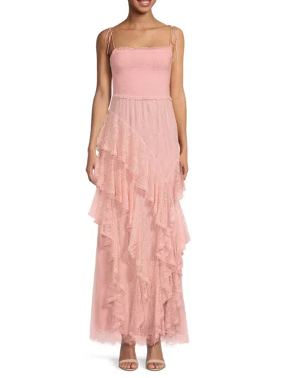 Alice And Olivia Women's Jocelyn Ruffle Maxi Dress In Light Pink