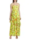 Alice And Olivia Jocelyn Ruffle Maxi Dress In Floral