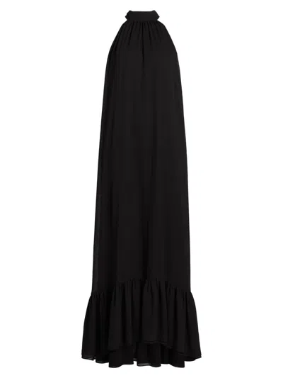 Alice And Olivia Women's Jovie Ruffled Halter Maxi Dress In Black