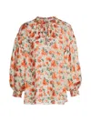 ALICE AND OLIVIA WOMEN'S JULIUS FLORAL SILK-BLEND BLOUSE