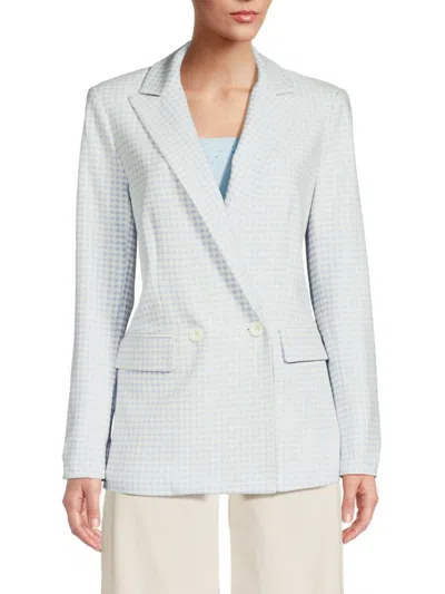 Alice And Olivia Women's Justin Checked Blazer In Light Blue