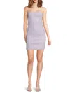 Alice And Olivia Women's Kelly Bandeau Faux Leather Minidress In Purple