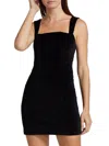 Alice And Olivia Taylum Sleeveless Velvet Mini Dress In Black