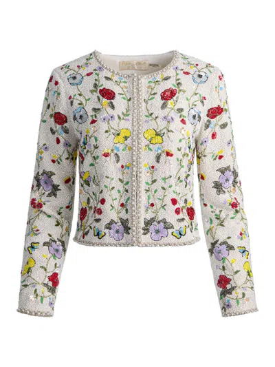Alice And Olivia Kidman Embellished Jacket In White