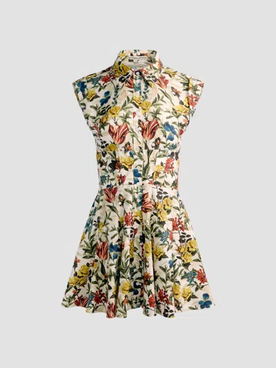 ALICE AND OLIVIA WOMEN'S KIM PANELED CORSET FLARED MINI SHIRTDRESS