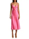 Alice And Olivia Women's Kiro Satin Midi Slip Dress In Pink