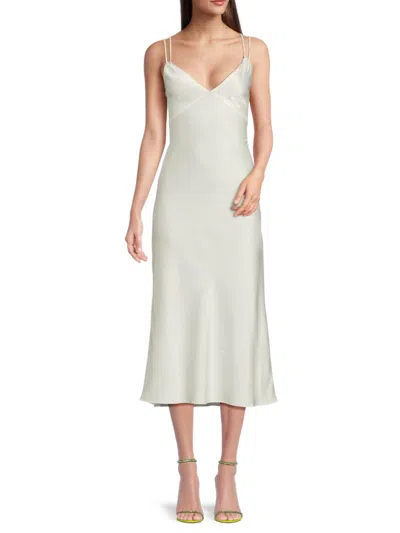 Alice And Olivia Women's Kiro Satin Midi Slip Dress In White