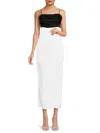 Alice And Olivia Women's Lilita Draped Bust Maxi Dress In Black White