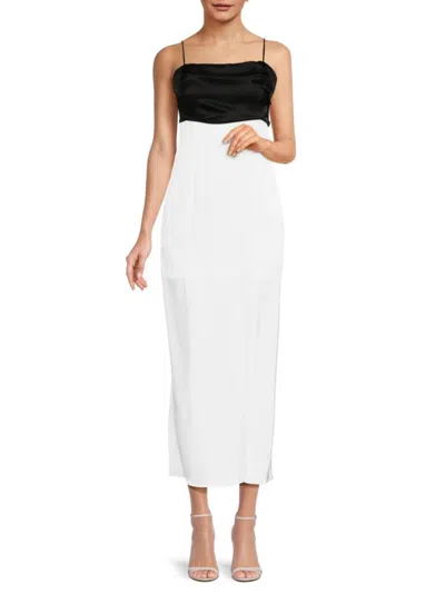 Alice And Olivia Women's Lilita Draped Bust Maxi Dress In Black White
