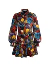 Alice And Olivia Lily Mini Shirt Dress In Flourish Sm In Multi