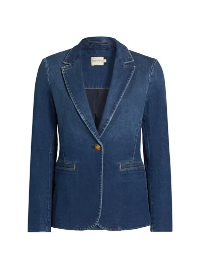 Alice And Olivia Women's Macey Fitted Denim Blazer In Love Train