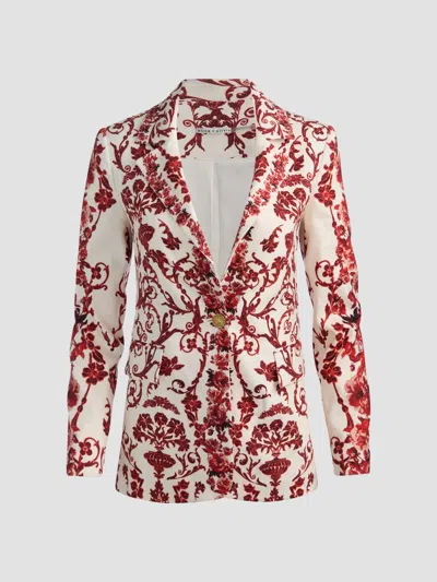 Alice And Olivia Women's Macey Linen-blend Fitted Blazer