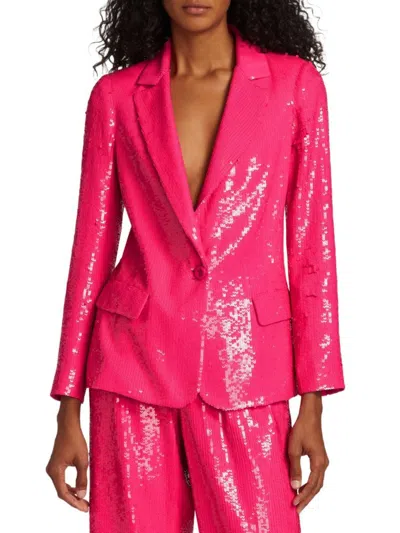 Alice And Olivia Women's Macey Sequin Blazer In Wild Pink