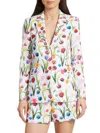 ALICE AND OLIVIA WOMEN'S MACY FLORAL CREPE FITTED BLAZER