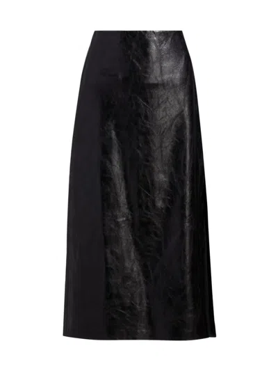 Alice And Olivia Women's Maeve Faux-leather Slip-style Midi-skirt In Black
