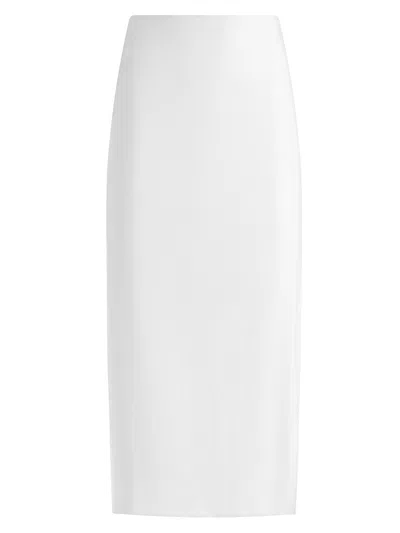 Alice And Olivia Women's Maeve Linen-blend Slip Skirt In White