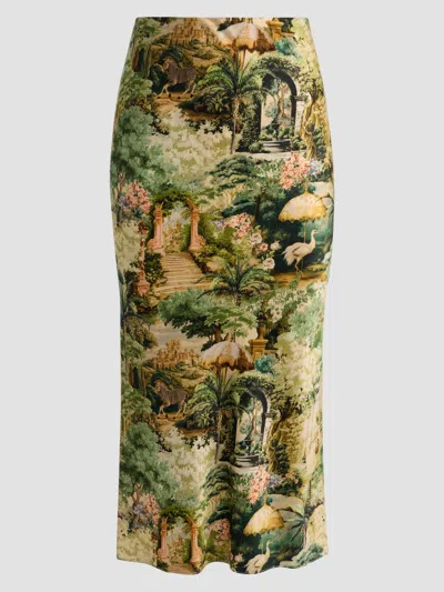 Alice And Olivia Maeve Midi Skirt In Multi
