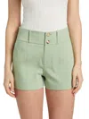 Alice And Olivia Mame High Rise Short In Deep Olive Coated In Animal Print