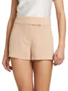 Alice And Olivia Mara Crossover Waistband Clean Short In Almond