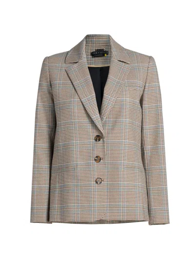 Alice And Olivia Women's Michael Glen Checked Boxy Blazer In Brown