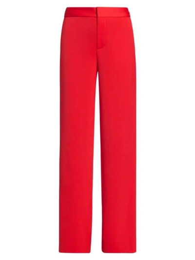 Alice And Olivia Women's Mid-rise Wide-leg Pants In Bright Ruby