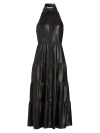 Alice And Olivia Women's Miranda Faux-leather Midi-dress In Black