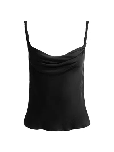 Alice And Olivia Women's Monique Twist Strap Cowl Tank In Black