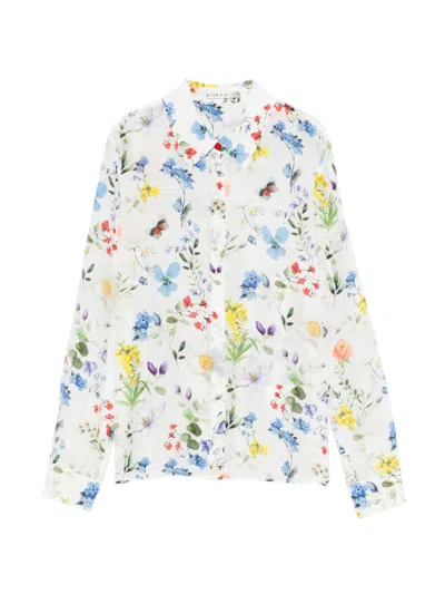 Alice And Olivia Women Multicolor Floral Shirt, Xs Luxury Shirts For Women Darveys In White