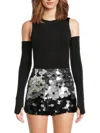 Alice And Olivia Women's Olea Cold-shoulder Bodysuit In Black