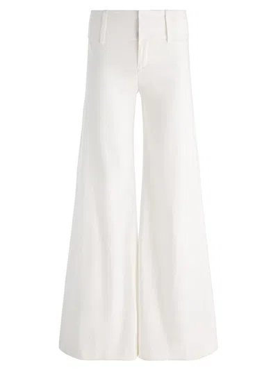Alice And Olivia Olivia Wide Leg Cuffed Pant In Off White