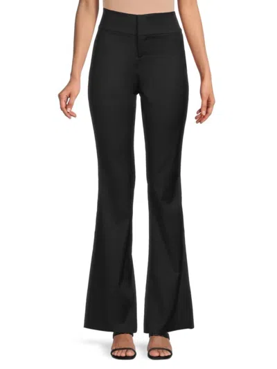 Alice And Olivia Women's Olivia Wool Blend Flare Pants In Black