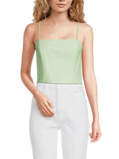 Alice And Olivia Women's Pearle Squareneck Crop Tank Top In Pistachio