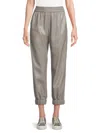 Alice And Olivia Women's Pete Faux Leather Joggers In Gray
