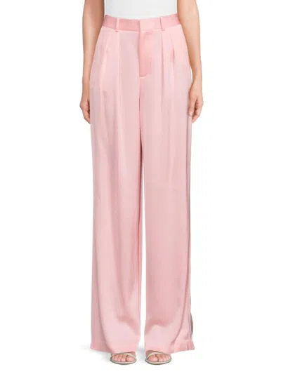 Alice And Olivia Women's Pompey Satin Wide Leg Pants In Petal Pink