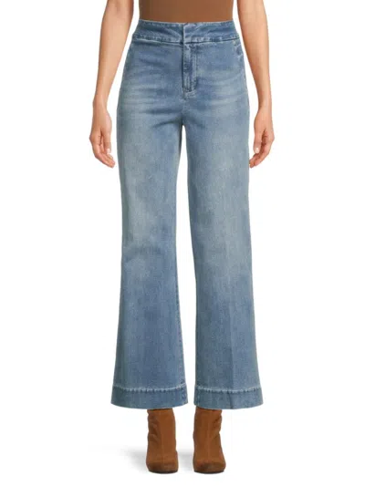 ALICE AND OLIVIA WOMEN'S QUINN HIGH-RISE ANKLE-LENGTH FLARE JEANS
