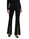 Alice And Olivia Women's Rhinestone Stretch Boot-cut Pants In Black
