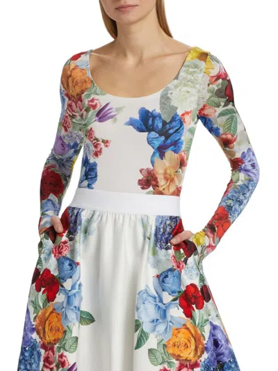 Alice And Olivia Women's Rhys Ballet Bodysuit In Metallic